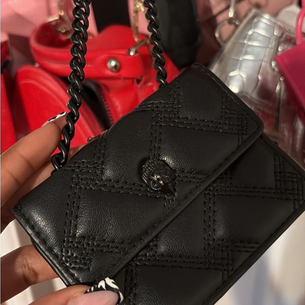 Black Quilted Mini Bag with Chain Strap